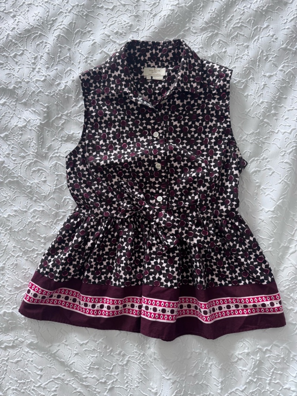 ♠️ kate spade Black and Plum Geometric Print Top